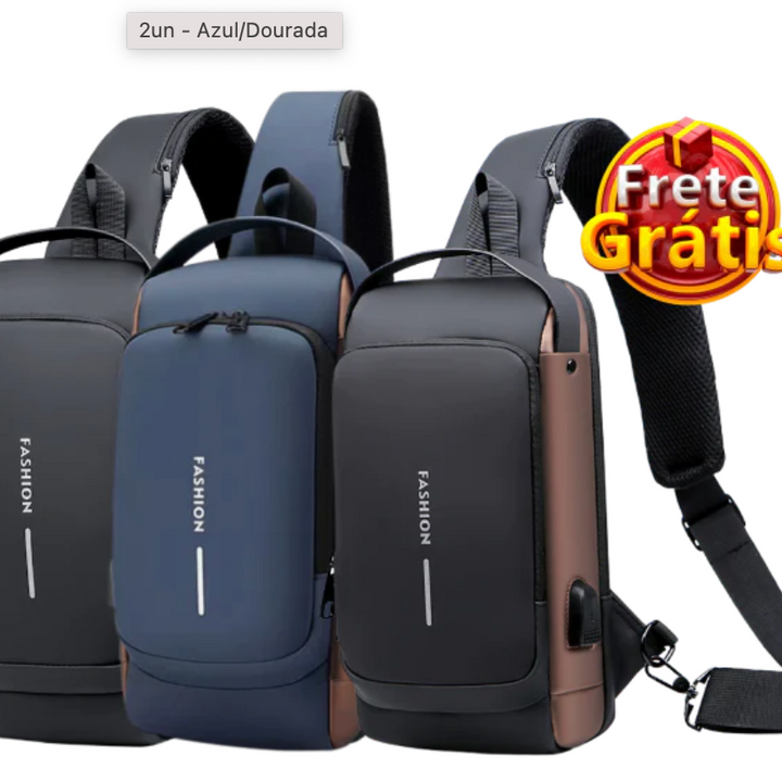 Nova Bolsa de ombro Antifurto com Carregamento USB (Private Listing)