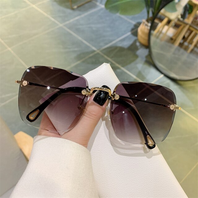 Vintage Clip Frameless UV Sunglasses