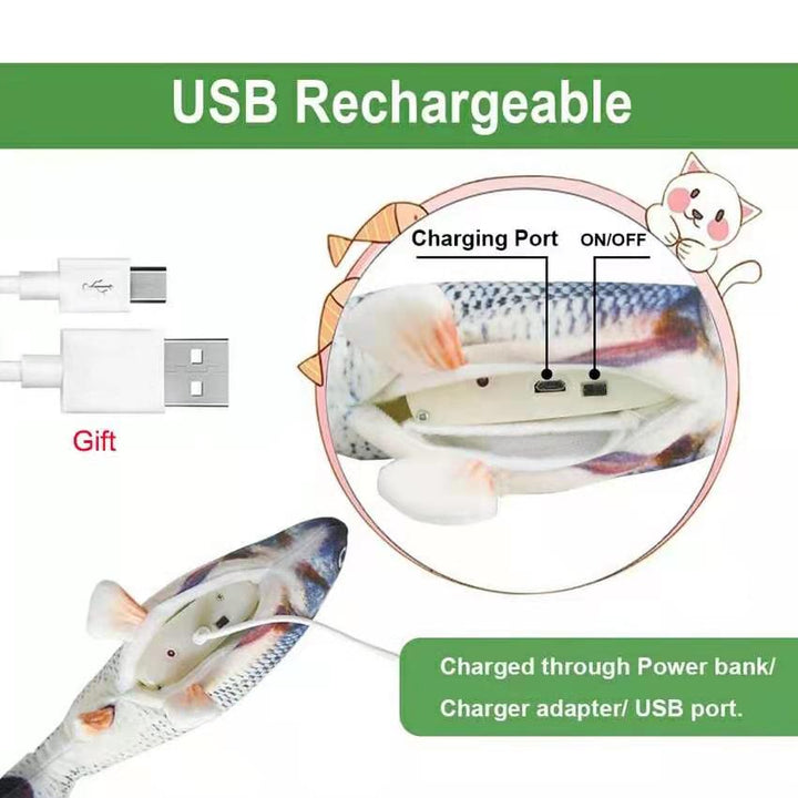 Cats USB Charger Interactive Toy Fish